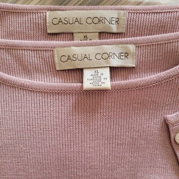 3/$15 Vtg CASUAL CORNER 2 pc Cardigan Sweater Set - Picture 2 of 6